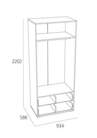 Шкаф для одежды Элиот НМ 041.94 белый фасадный, маренго, баунти песочный