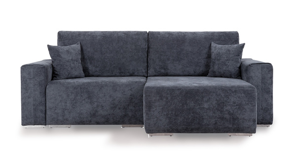Диван-кровать угловой Оксфорд 713 композиция 1, шенилл MUZA 09 темно-синий, модульная система, сборка на любую сторону