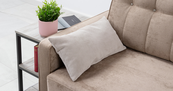 Диван-кровать прямой Арно ТД 565 велюр Лаки 04 песочный, Vertical 910 молочно-серый