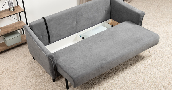 Диван-кровать прямой Берта ТД 774 велюр Mirage grafit темно-серый