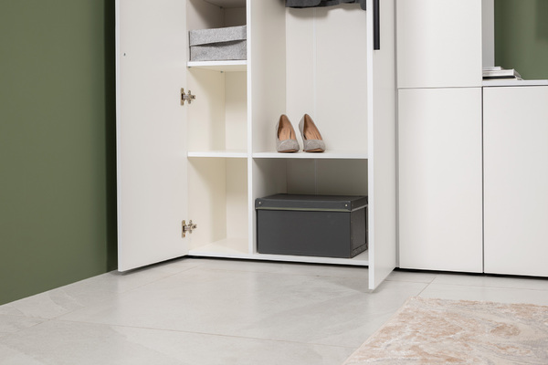 Шкаф для одежды Эйр 13.340 белый PE шагрень, собирается на любую сторону