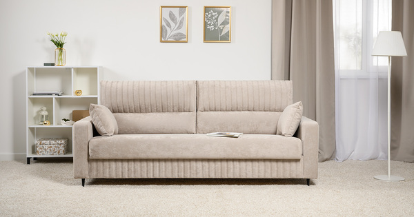 Диван-кровать прямой Изабель ТД 738 велюр Романс пебл бежевый