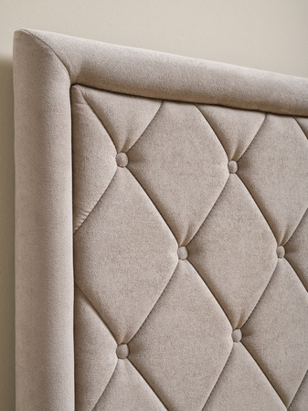 Кровать Марион 140 велюр OCEAN 005 темно-бежевый с ортопедическим основанием и подъемным механизмом (спальное место 140 х 200)