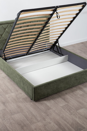 Кровать Марион 160 велюр OCEAN 012 темно-зеленый с ортопедическим основанием и подъемным механизмом (спальное место 160 х 200)