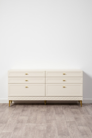 Комод Марион 16.256 Слоновая кость С341 PE, Слоновая кость 6898 ПВХ, Белый PE шагрень