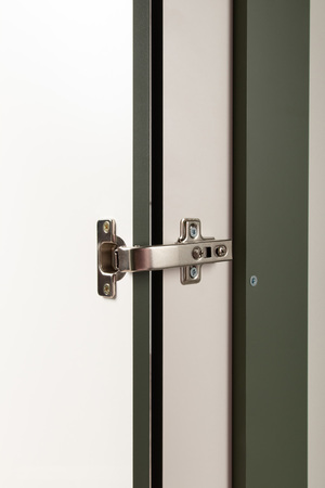 Шкаф угловой Марион 16.339 дымчатый зеленый K521, олива шагрень AG 1050 ПВХ (собирается на любую сторону)