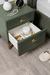 Тумба прикроватная Марион 16.14 дымчатый зеленый K521, олива шагрень AG 1050 ПВХ, белый PE шагрень
