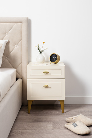 Тумба прикроватная Марион 16.14 слоновая кость С341 PE, слоновая кость 6898 ПВХ, белый PE шагрень