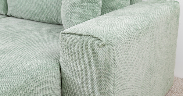 Диван-кровать угловой Оксфорд 715 композиция 1, шенилл STORM 9 мятный, модульная система, сборка на любую сторону