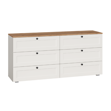 Комод Остин 16.240 белый PE шагрень, дуб вотан, белый РЕ шагрень ПВХ