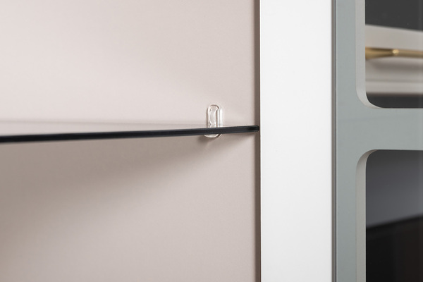 Гостиная Ричфорд композиция 2 без карнизов, кашемир 5981 BS, моно керамика D166-2 ПВХ, белый PE шагрень (собирается на любую сторону)