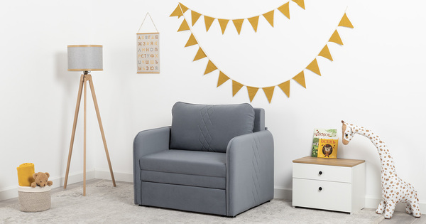 Кресло-кровать Юта (85) ТК 520 велюр Вивальди 12 сине-серый